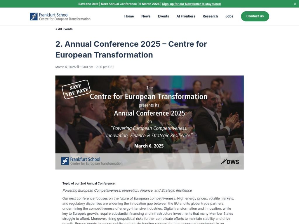 2. Annual Conference 2025 – Centre for European Transformation image