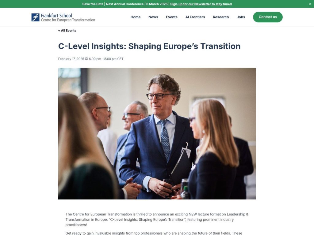 C-Level Insights: Shaping Europe’s Transition - Event screenshot