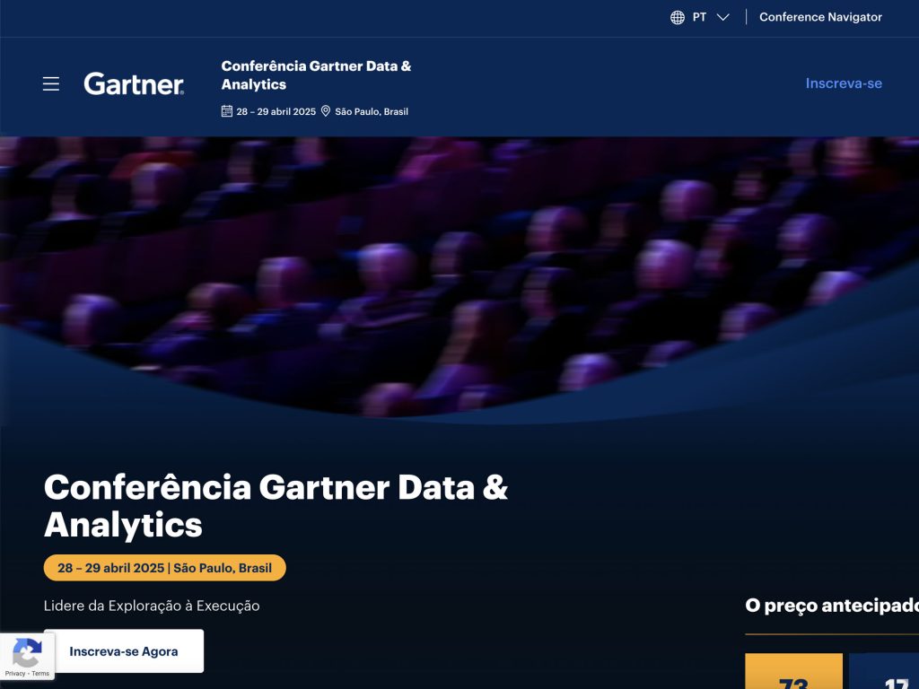 Conferência Gartner Data & Analytics - Event screenshot