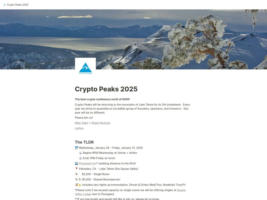 Crypto Peaks 2025 - Event screenshot