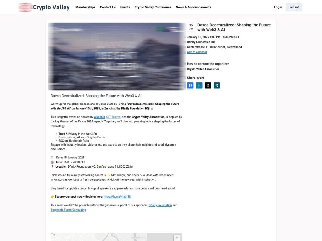 Davos Decentralized: Shaping the Future with Web3 & AI - Event screenshot
