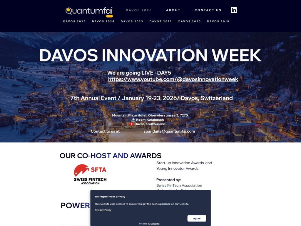 Davos Innovation Week 2025 screenshot