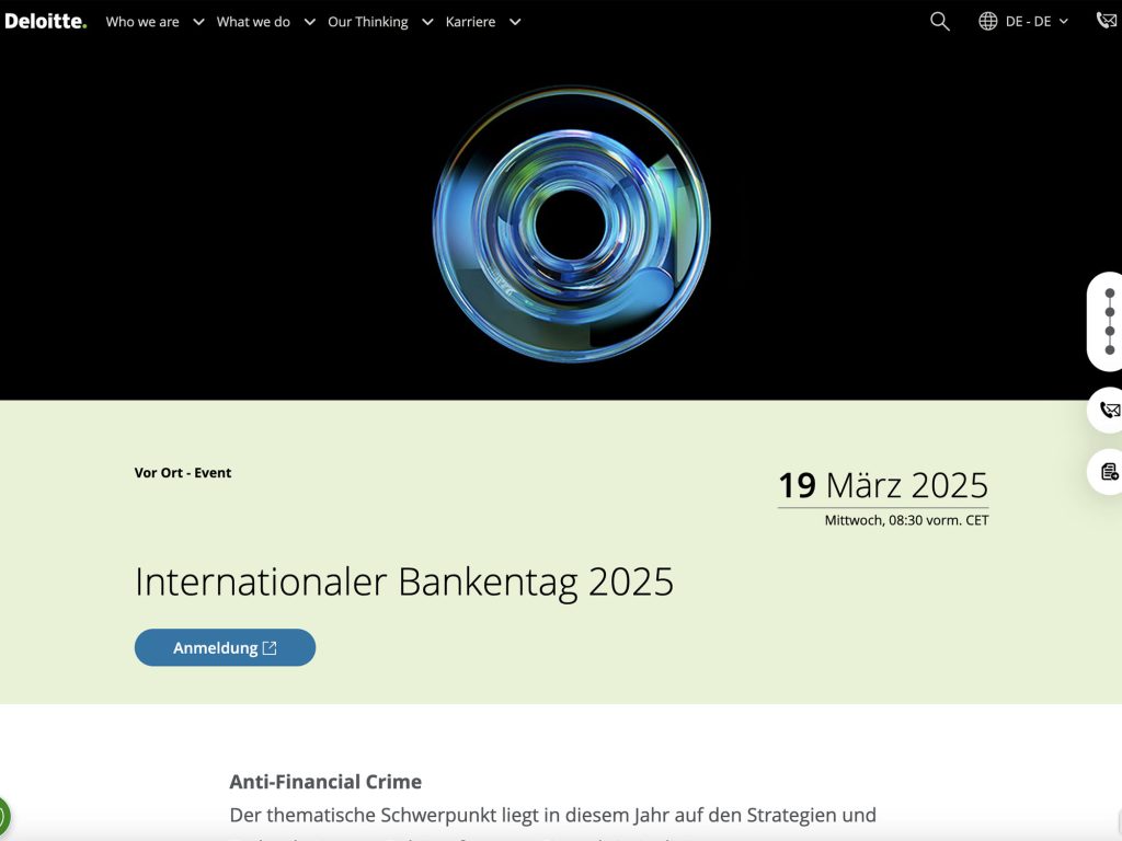 Deloitte Internationaler Bankentag 2025 - Anti-Financial Crime - Event screenshot