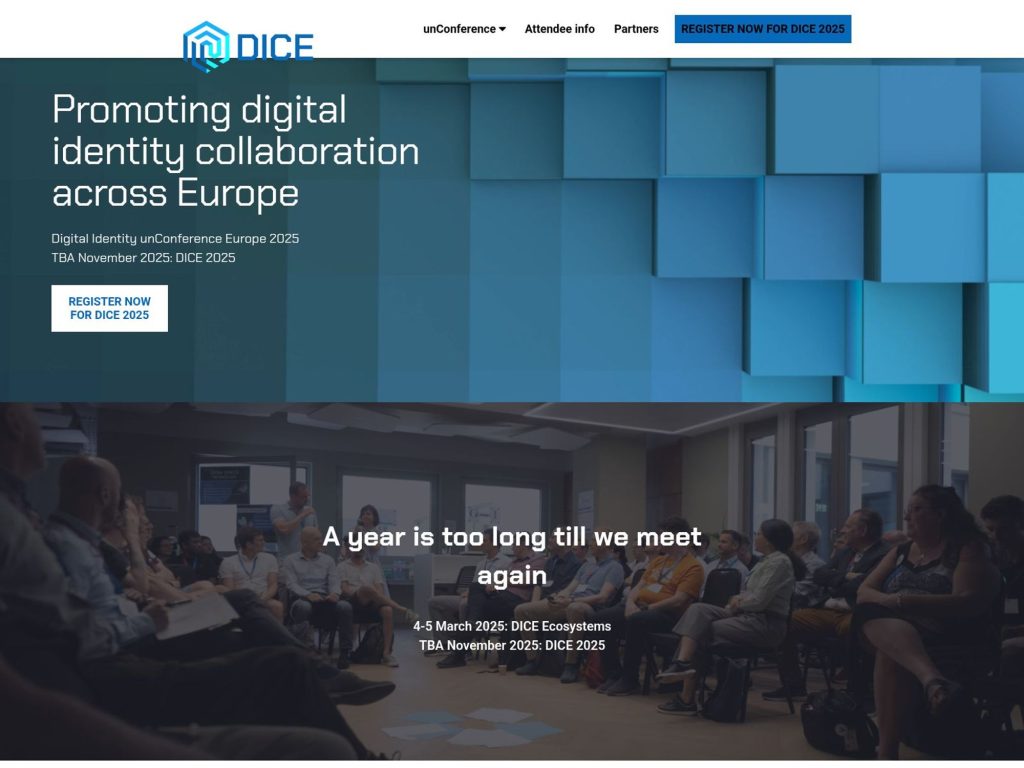 DICE 2025 - Digital Identity unConference Europe​ 2025 screenshot