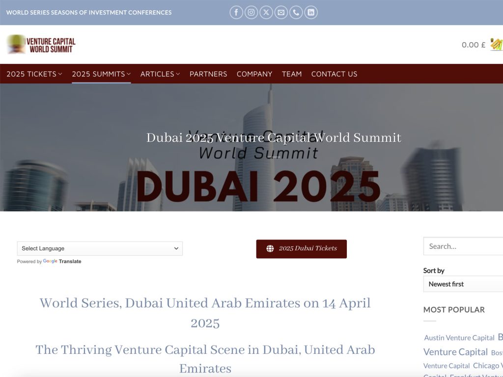 Dubai 2025 Venture Capital Summit - Event screenshot
