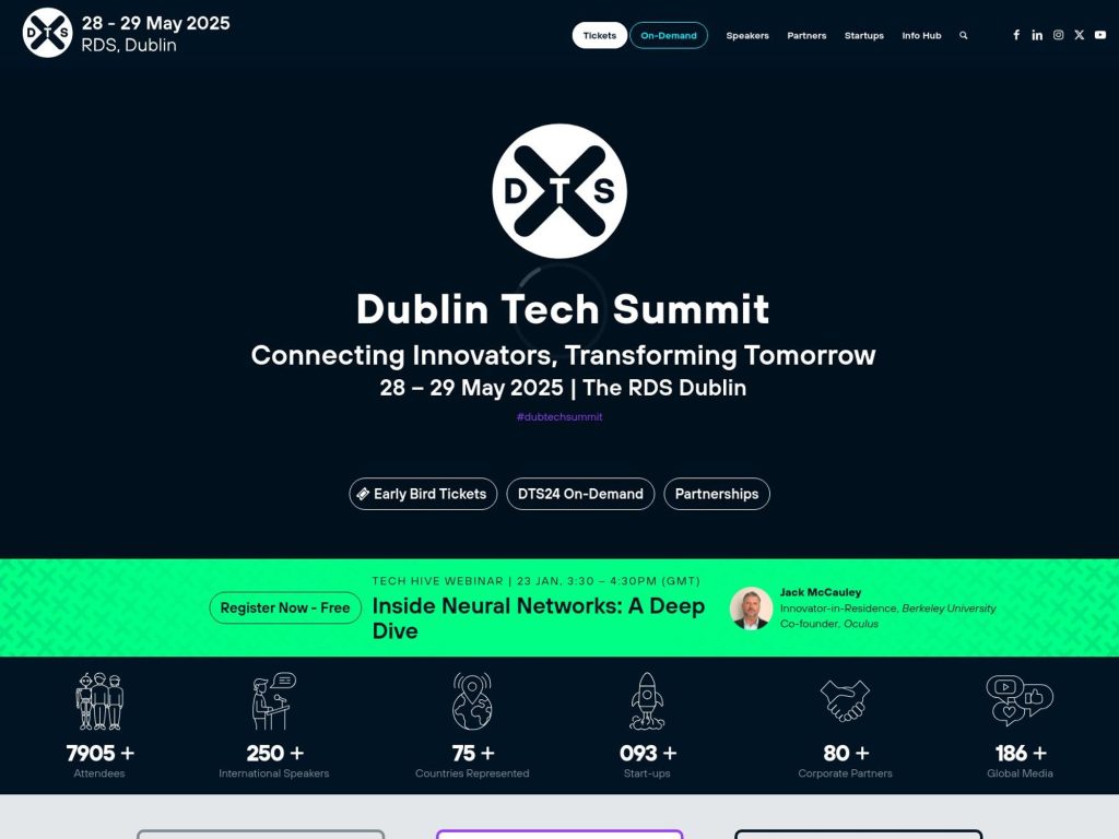 Dublin Tech Summit 2025 - Event screenshot