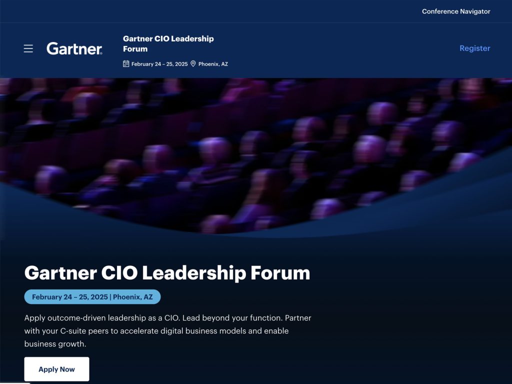 Gartner CIO Leadership Forum - Event screenshot