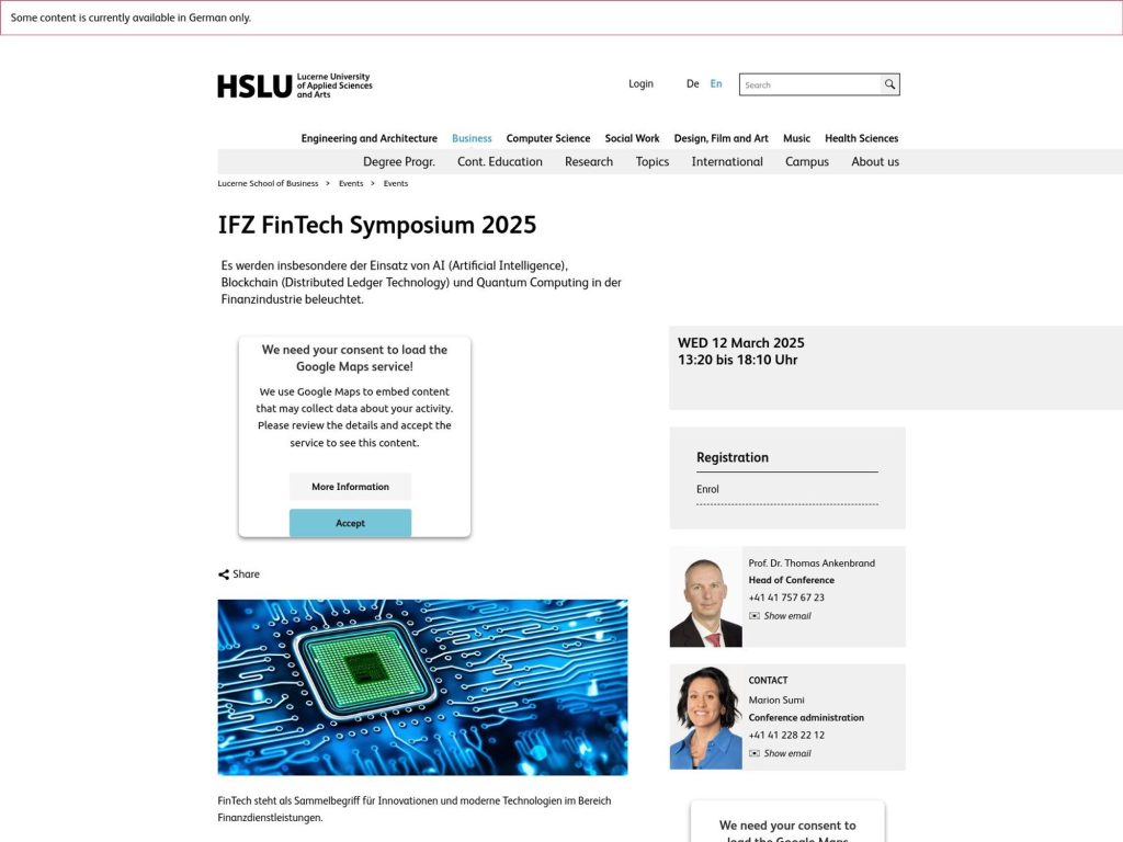 IFZ FinTech Symposium 2025 - Event screenshot