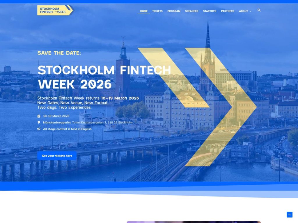 Stockholm Fintech Week 2025 screenshot