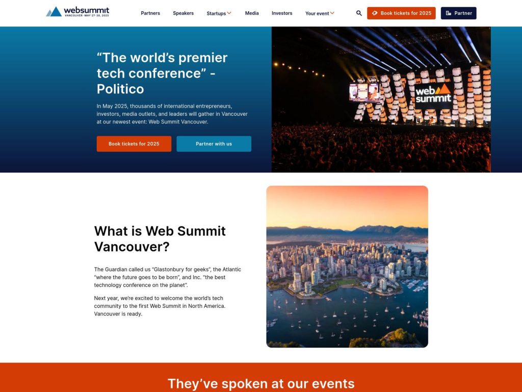 Web Summit Vancouver - Event screenshot