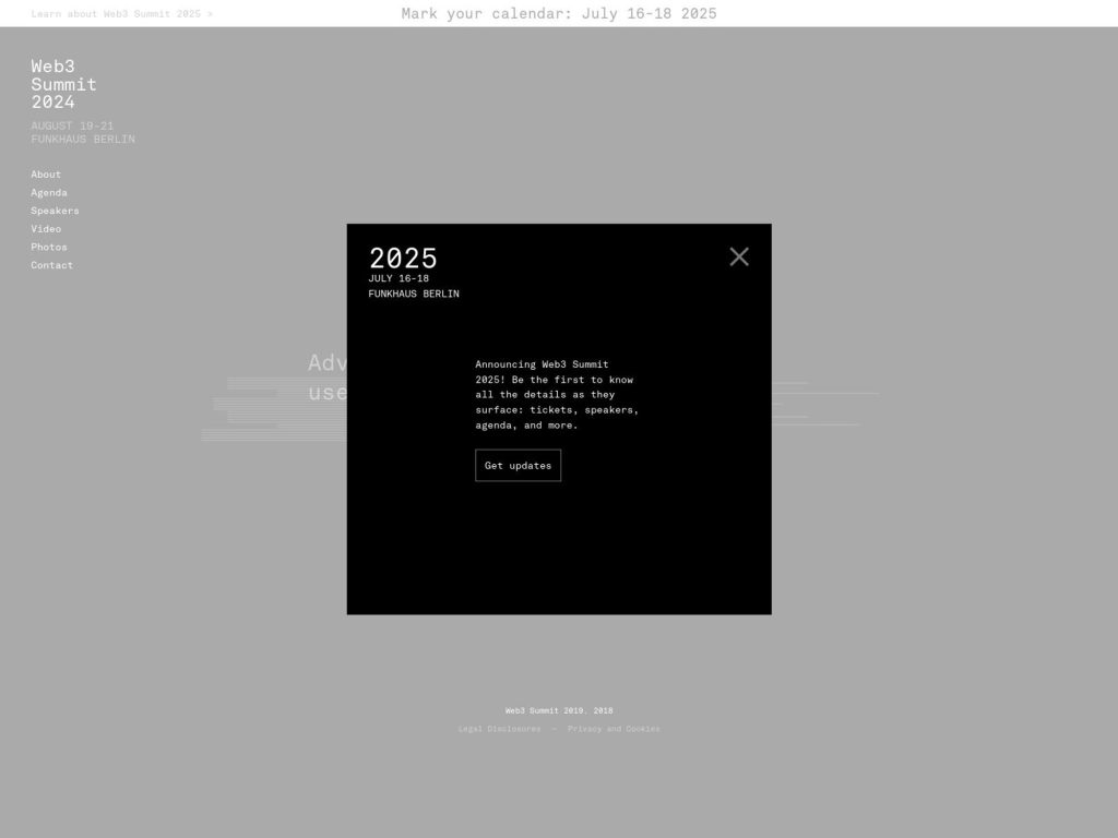 Web3 Summit 2025 - Event screenshot