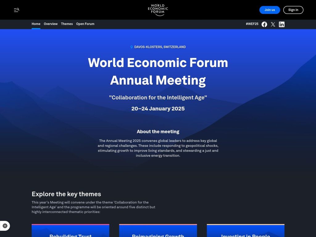 World Economic Forum Annual Meeting 2025 - Event screenshot