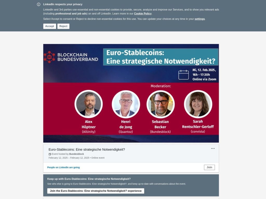Euro-Stablecoins: Eine strategische Notwendigkeit? - Event screenshot
