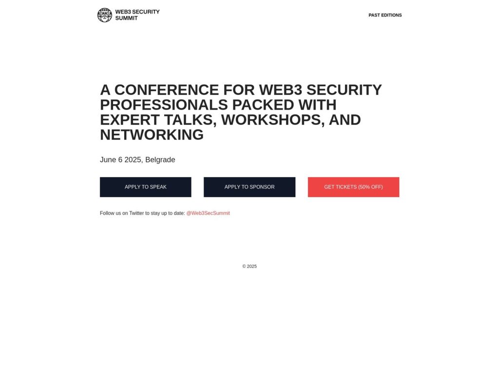 Web3 Security Summit 2025 - Event screenshot