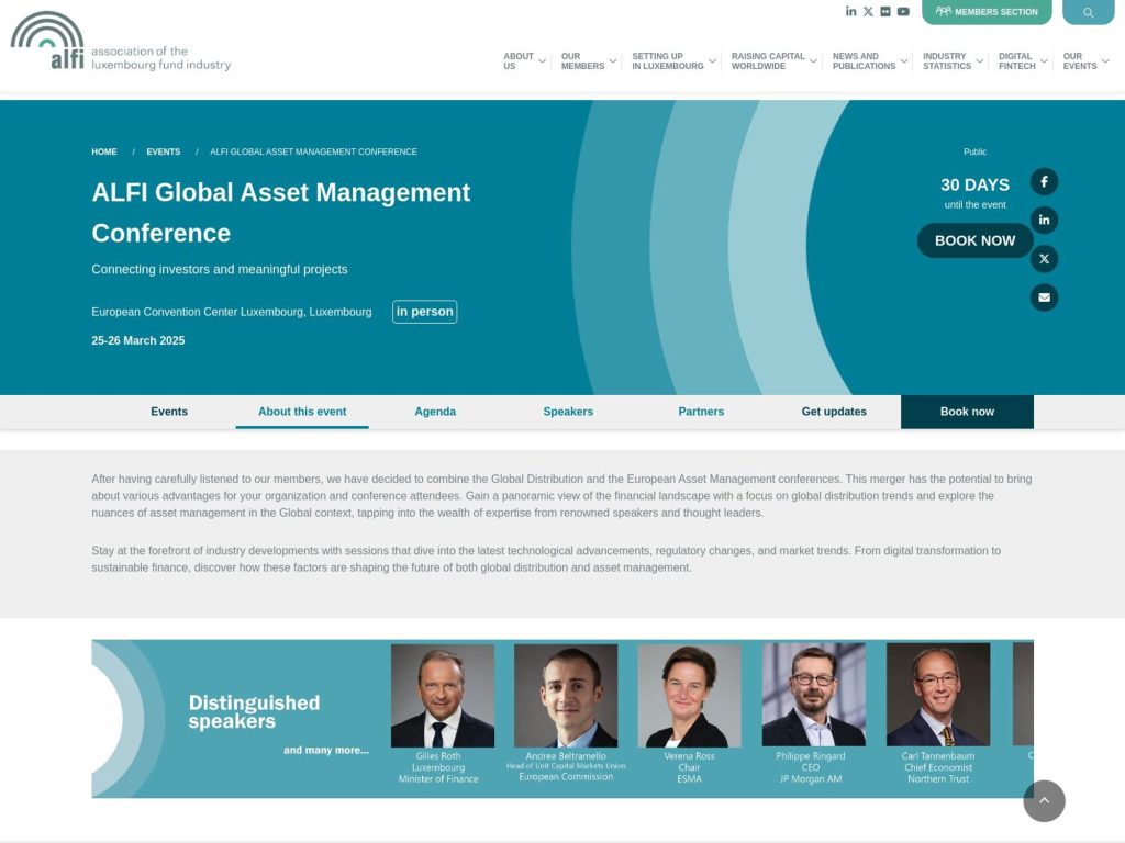 ALFI Global Asset Management Conference 2025 - Event screenshot