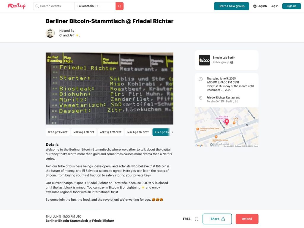 Berliner Bitcoin-Stammtisch June 2025 - Event screenshot