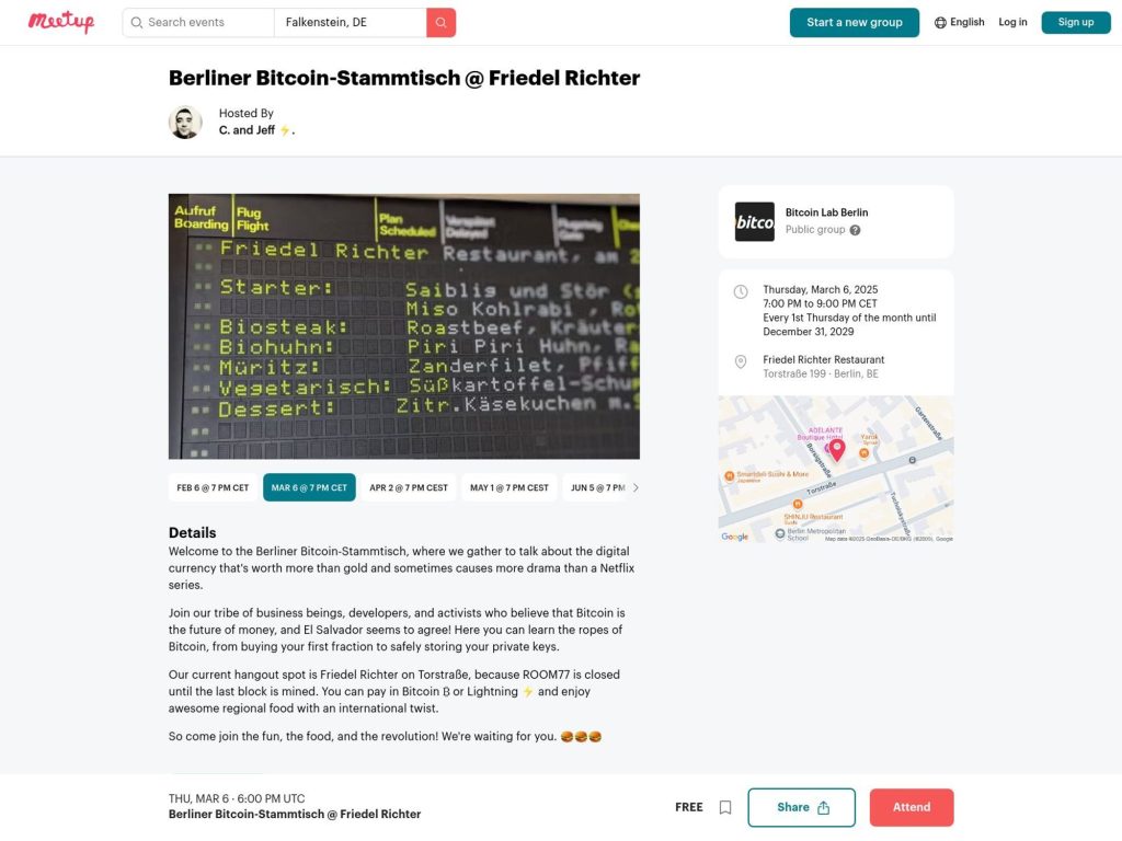 Berliner Bitcoin-Stammtisch March 2025 - Event screenshot