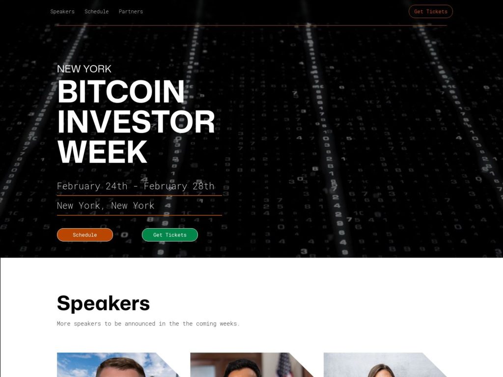 Bitcoin Investor Week 2025 - Event screenshot