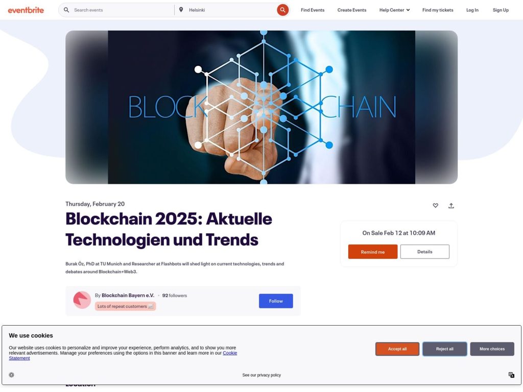 Blockchain 2025: Aktuelle Technologien und Trends - Event screenshot