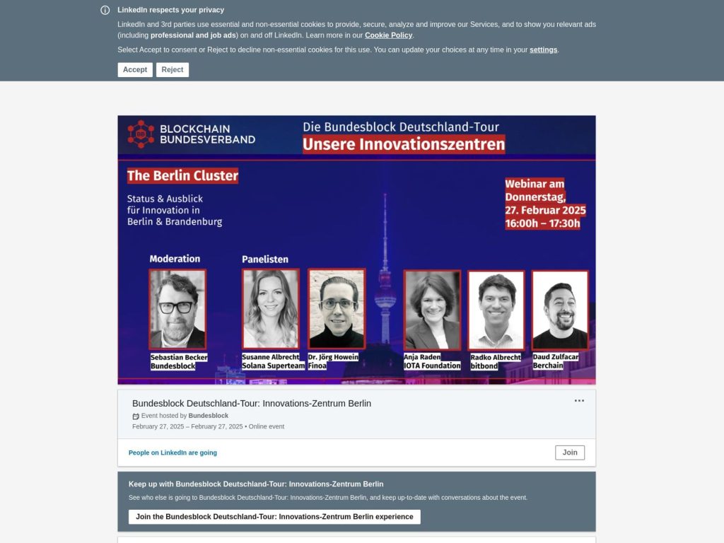 Bundesblock Deutschland-Tour: Innovations-Zentrum Berlin - Event screenshot