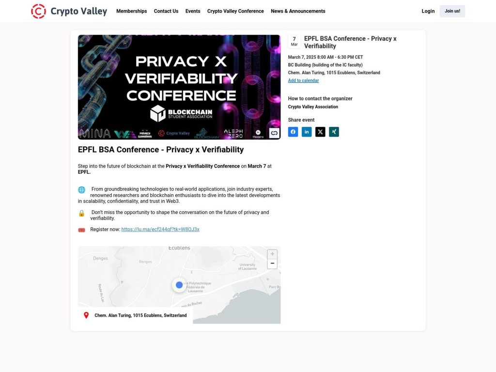 EPFL BSA Conference - Privacy x Verifiability - Event screenshot