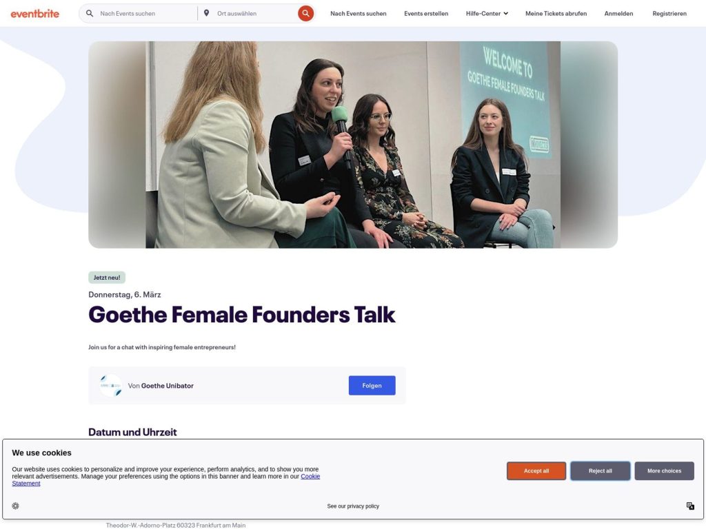 Goethe Female Founders Talk - Event screenshot