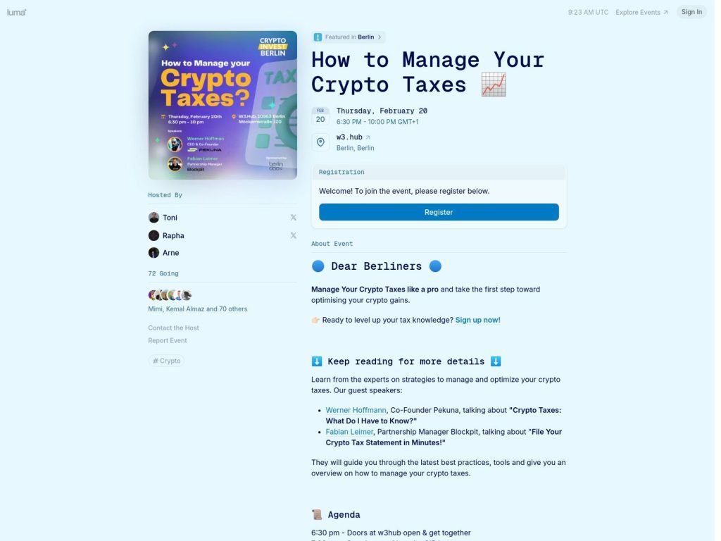 How to Manage Your Crypto Taxes - Event screenshot
