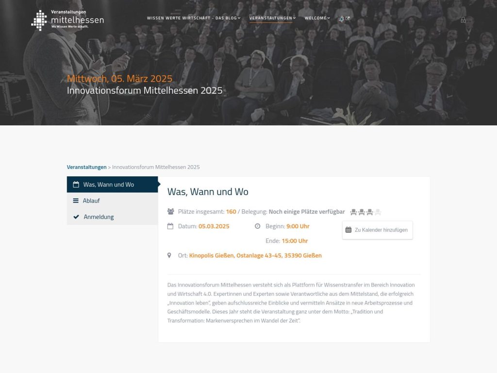 Innovationsforum Mittelhessen 2025 - Event screenshot