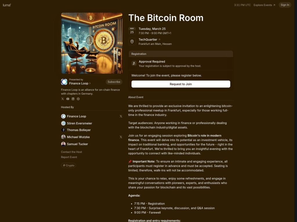The Bitcoin Room - Event screenshot