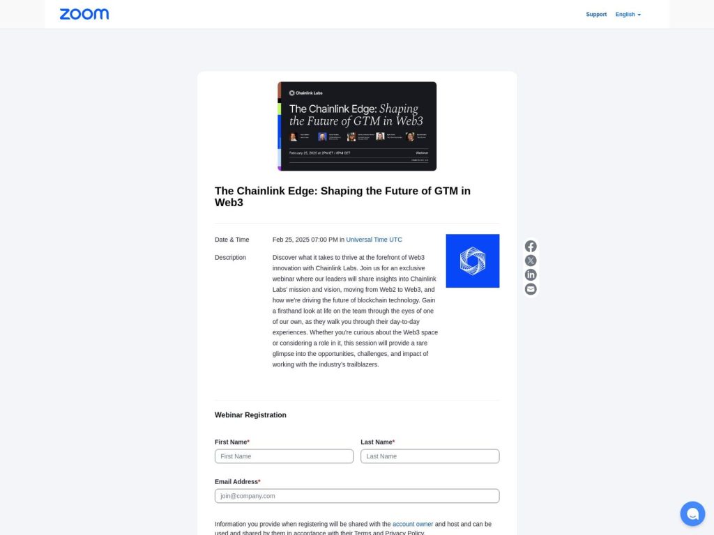The Chainlink Edge: Shaping the Future of GTM in Web3 - Event screenshot