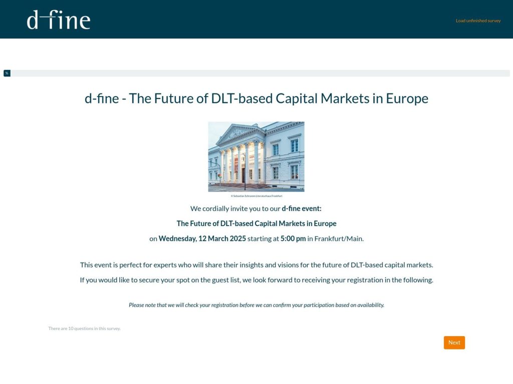 The Future of DLT-based Capital Markets in Europe - Event screenshot