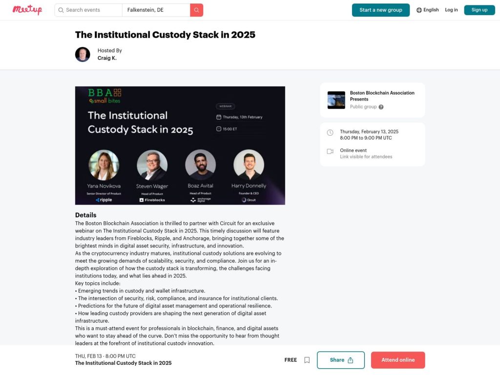 The Institutional Custody Stack in 2025 - Event screenshot