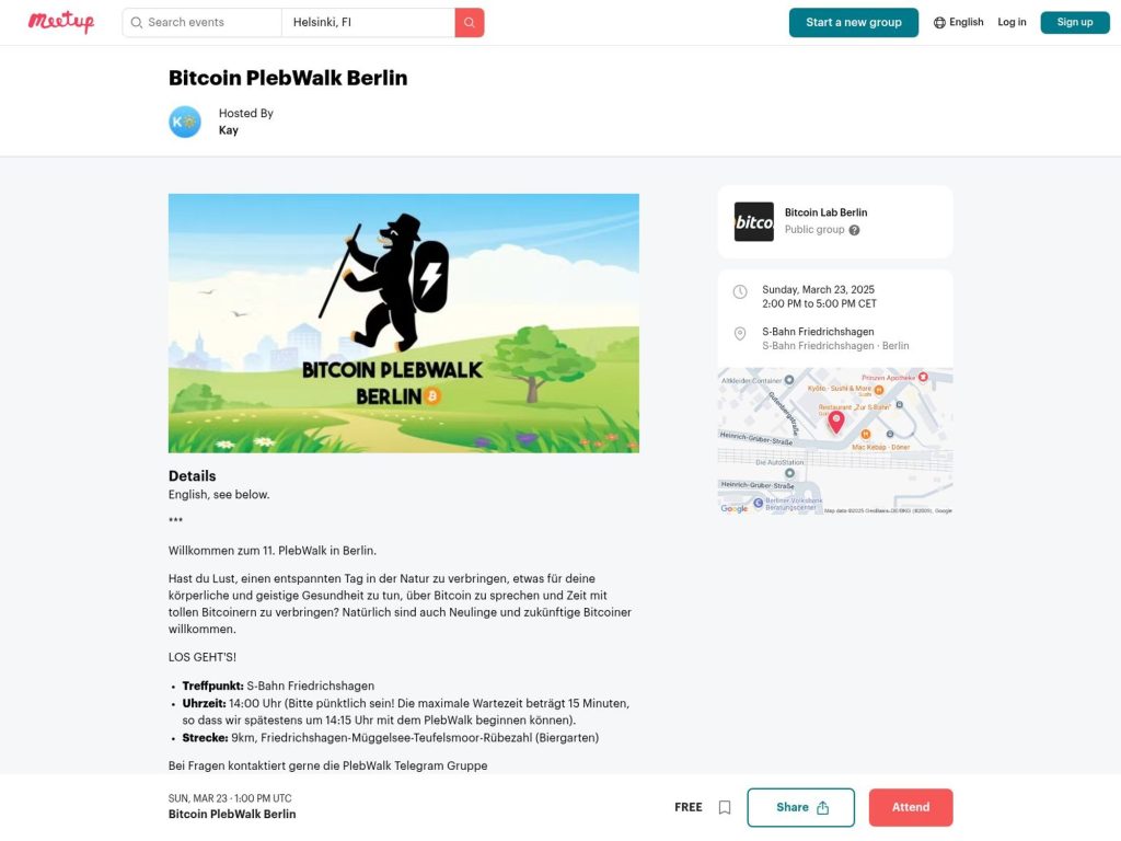 Bitcoin PlebWalk Berlin - Event screenshot