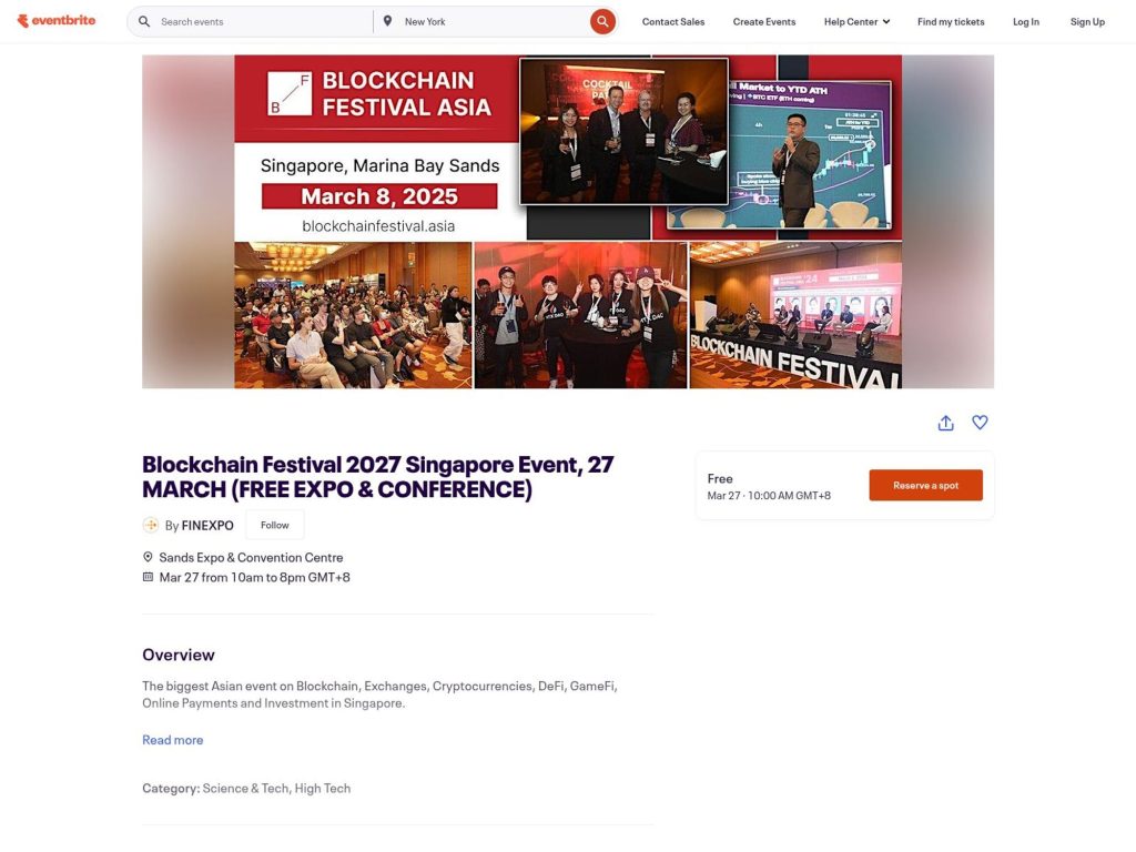 Blockchain Festival 2026 Singapore Event website