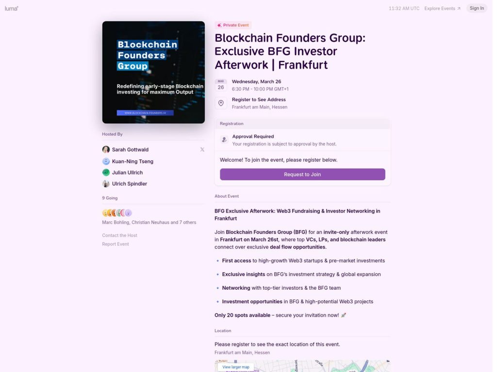 Blockchain Founders Group: Exclusive BFG Investor Afterwork image
