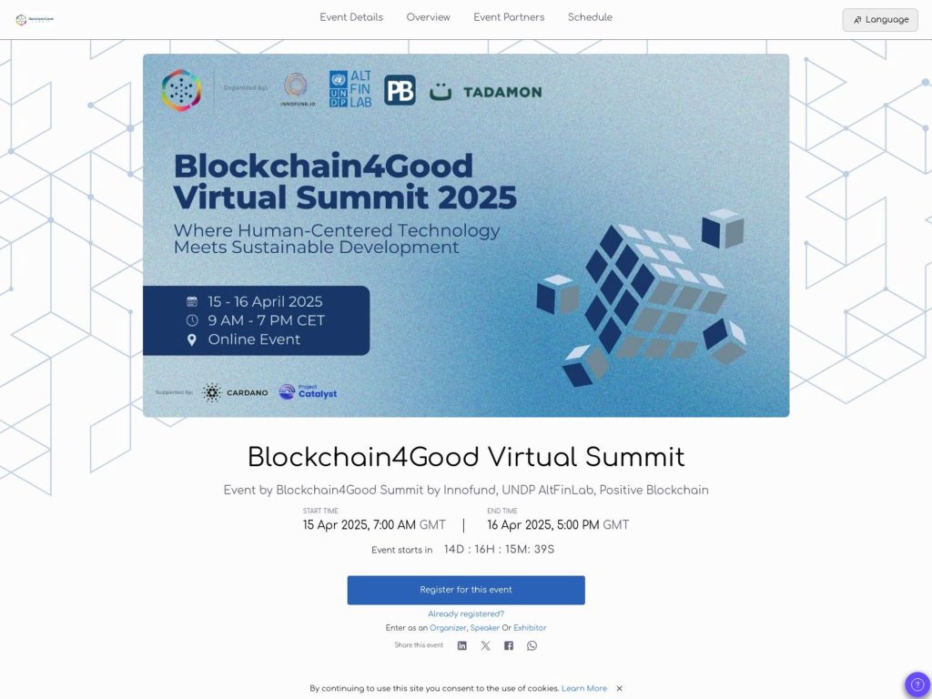 Blockchain4good Virtual Summit 2025 - Event screenshot