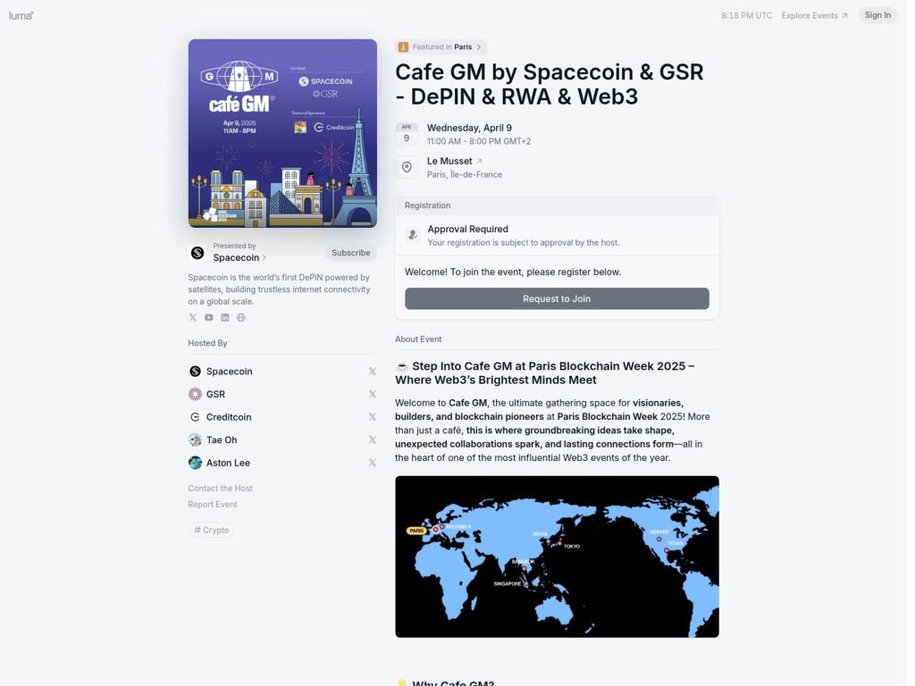 Cafe GM by Spacecoin & GSR - DePIN & RWA & Web3 image