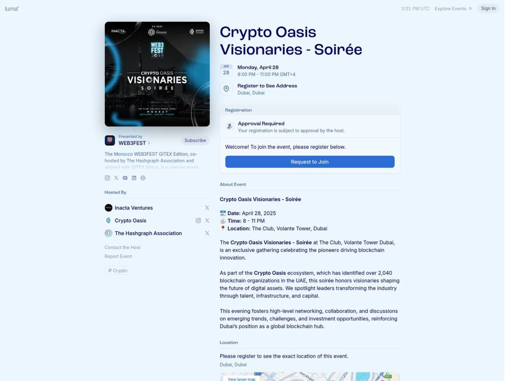 Crypto Oasis Visionaries - Soirée - Event screenshot