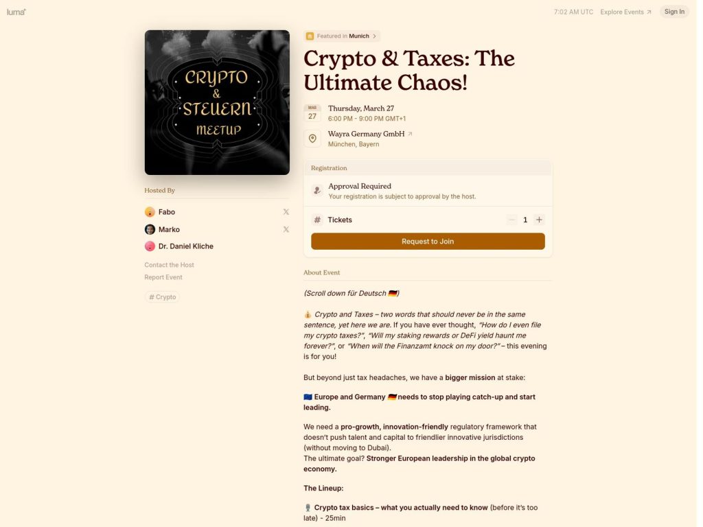 Crypto & Taxes: The Ultimate Chaos! - Event screenshot