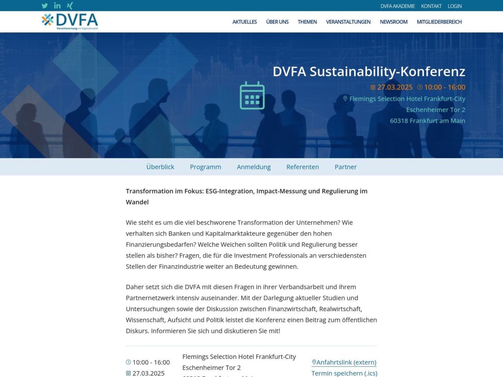 DVFA Sustainability-Konferenz screenshot