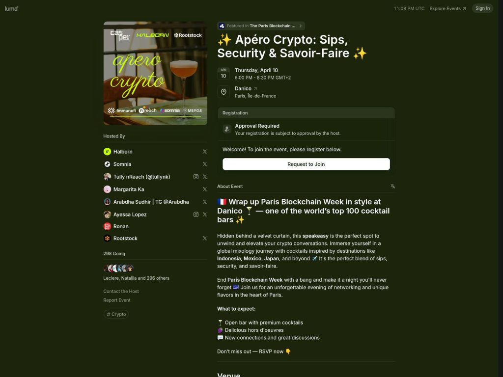 ✨ Apéro Crypto: Sips, Security & Savoir-Faire ✨ image