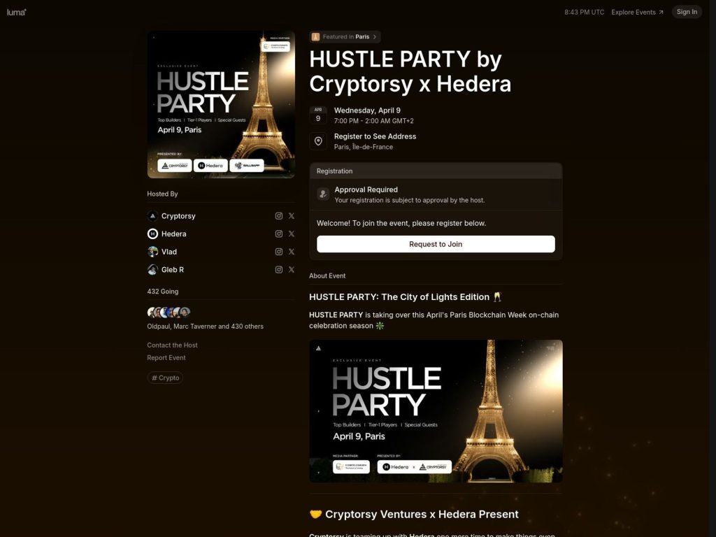 HUSTLE PARTY by Cryptorsy x Hedera image