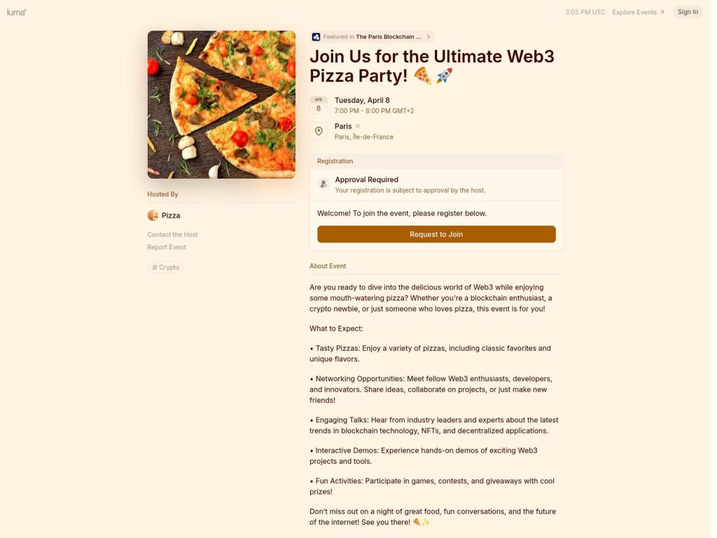 Join Us for the Ultimate Web3 Pizza Party! 🍕🚀 - Event screenshot