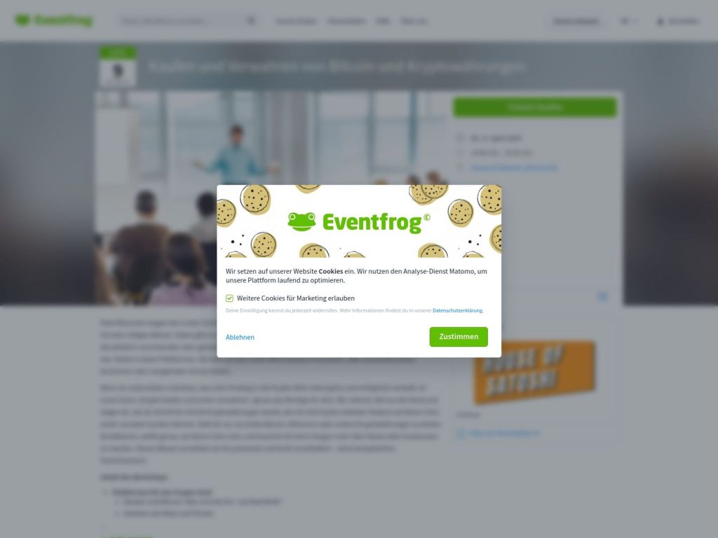 Kaufen und Verwahren von Bitcoin und Kryptowährungen - Event screenshot