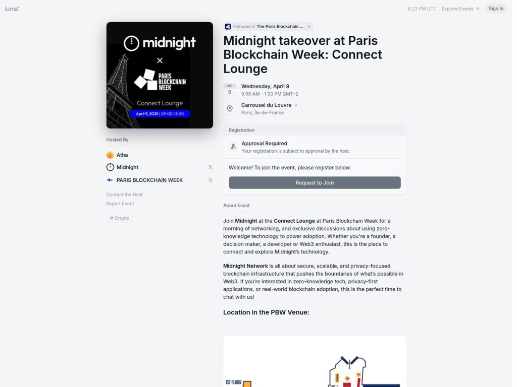 Midnight takeover at Paris Blockchain Week: Connect Lounge image