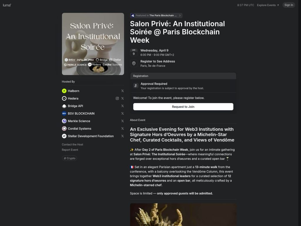 Salon Privé: An Institutional Soirée @ Paris Blockchain Week - Event screenshot