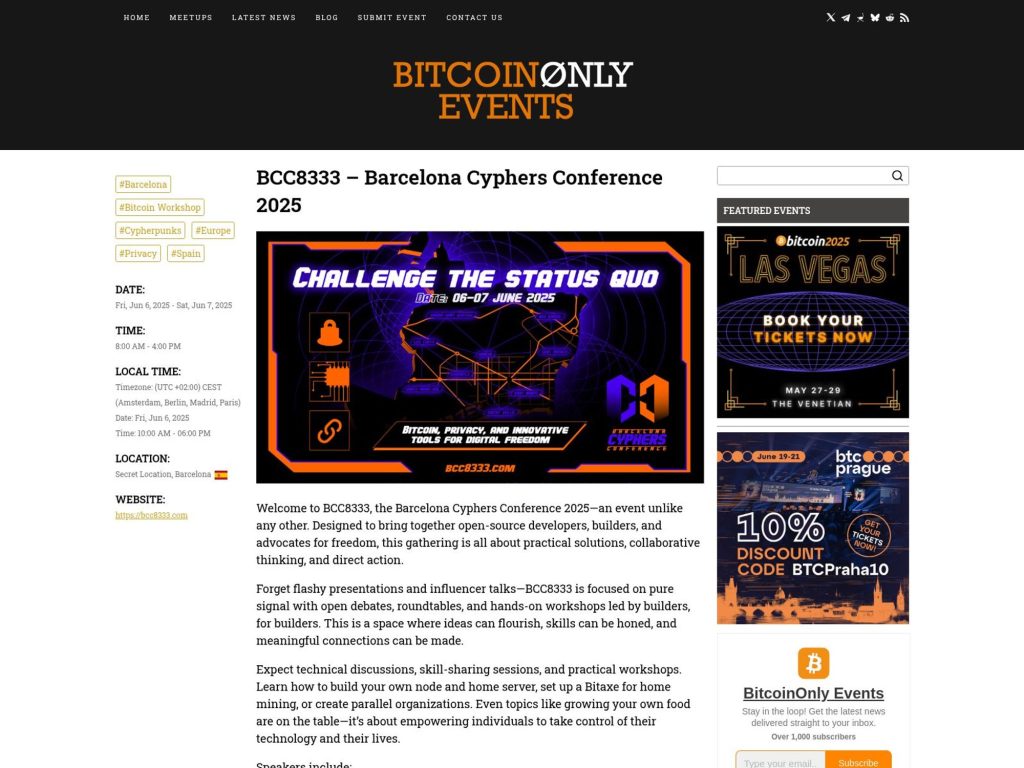 BCC8333 – Barcelona Cyphers Conference 2025 - Event screenshot