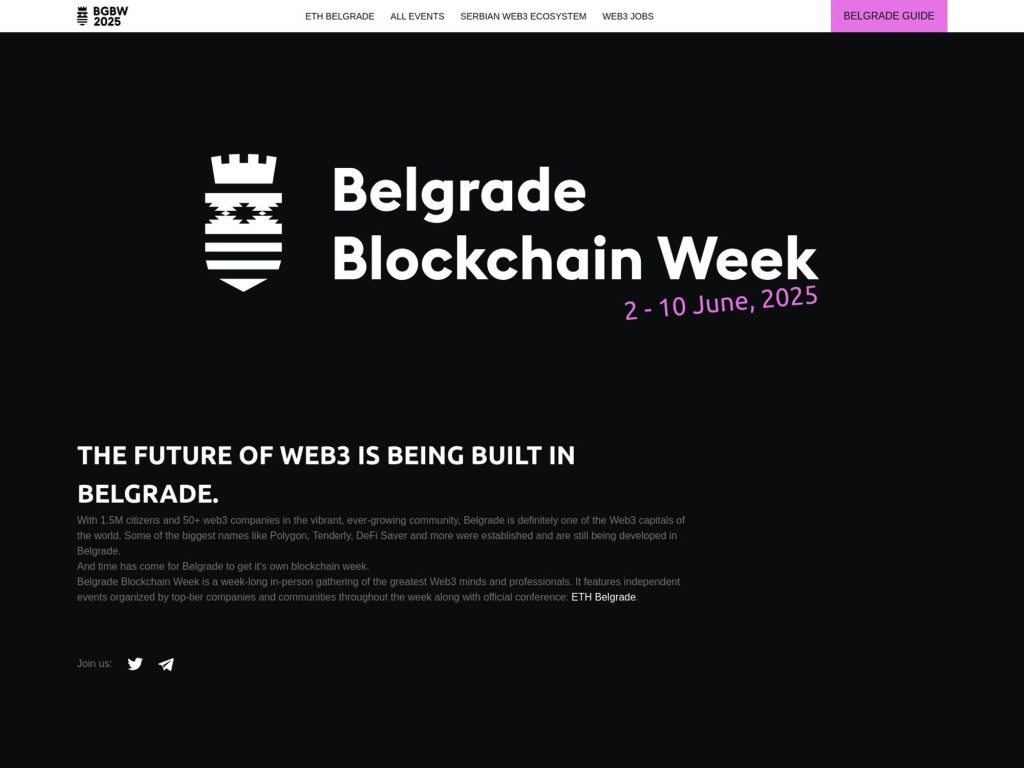 Belgrade Blockchain Week 2025 (BGBW 2025) - Event screenshot