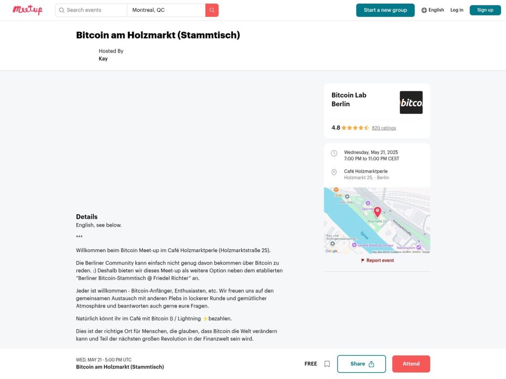 Bitcoin am Holzmarkt (Stammtisch) - Event screenshot