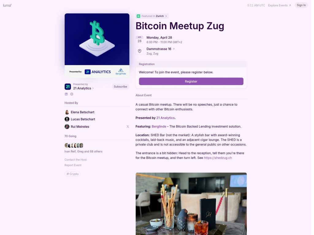 Bitcoin Meetup Zug - Event screenshot